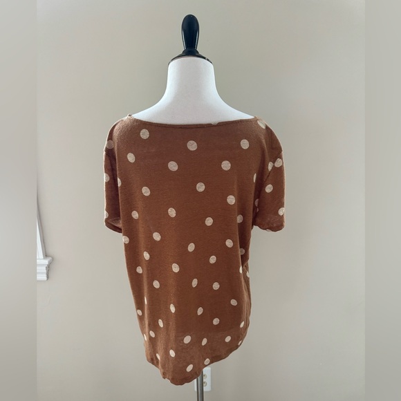 Sezane Linen Polka Dot André Tee - Size Small - Picture 2 of 5